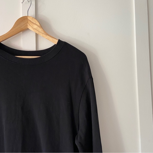 Zara Black Long Sweatshirt Dress with pockets relaxed fit - Size Large - Picture 2 of 9